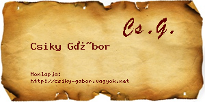 Csiky Gábor névjegykártya