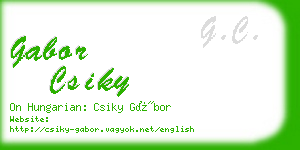 gabor csiky business card